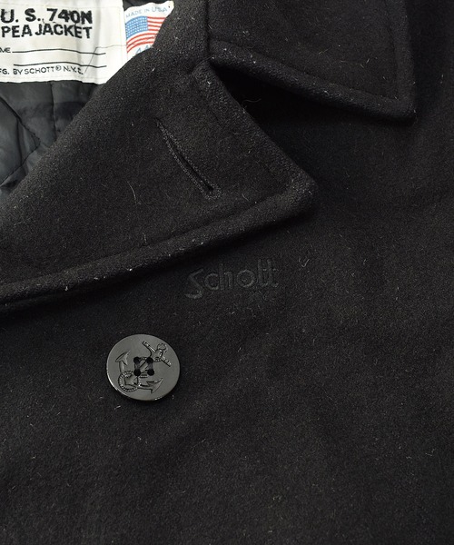 USA製　SCHOTT ショット　Pコート　ブラック　ヴィンテージ Schott N.Y.C ショット USA LINE 740 32oz ダブルブレスト