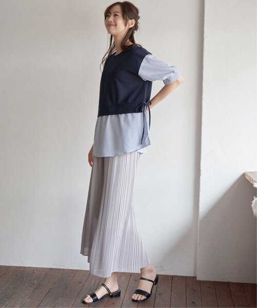 ikka(イッカ)の「シフォンプリーツガウチョパンツ(その他パンツ・レディース・ブラック/ミント/スモークグレー・S/M/L)」の6枚目の写真