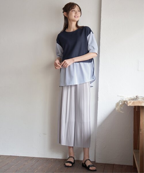 ikka(イッカ)の「シフォンプリーツガウチョパンツ(その他パンツ・レディース・ブラック/ミント/スモークグレー・S/M/L)」の7枚目の写真