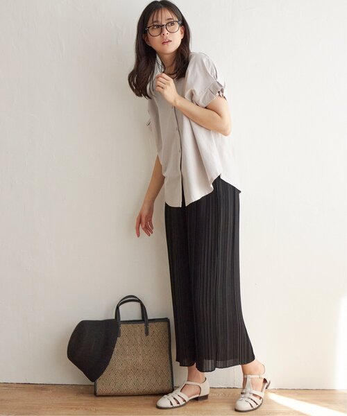 ikka(イッカ)の「シフォンプリーツガウチョパンツ(その他パンツ・レディース・ブラック/ミント/スモークグレー・S/M/L)」の14枚目の写真