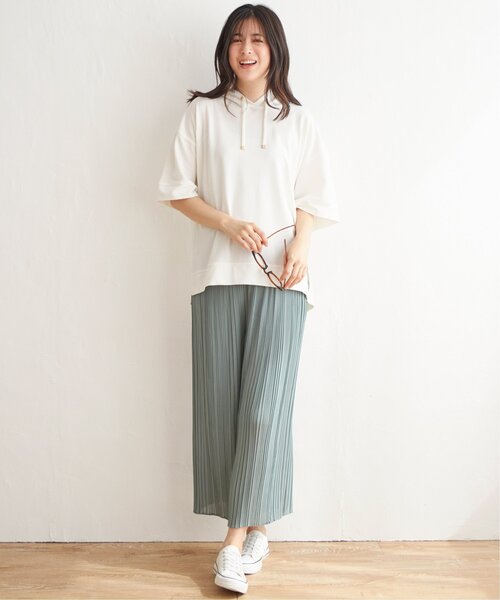 ikka(イッカ)の「シフォンプリーツガウチョパンツ(その他パンツ・レディース・ブラック/ミント/スモークグレー・S/M/L)」の15枚目の写真