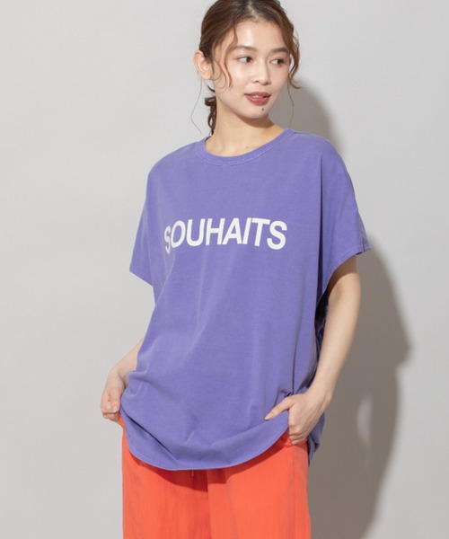 Munich（ミューニック）の「ピグメントバイオコットンジャージレタープリントプルオーバー（Tシャツ/カットソー・レディース・ブルー/ダークベージュ/ホワイト/パープル・FREE）」の19枚目の写真