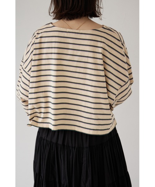 &. NOSTALGIA(アンドドットノスタルジア)の「【ZOZO限定】マルチボーダークロップドTシャツ(Tシャツ/カットソー・レディース・ブルー/ベージュ・FREE)」の3枚目の写真