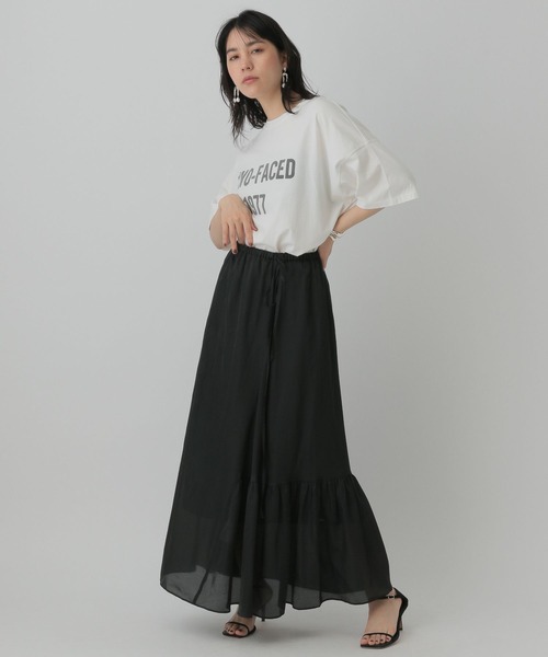Chaos（カオス）の「Chaos(カオス)/フルートサテンスカート（スカート・レディース・ブラック/ベージュ・FREE）」の10枚目の写真