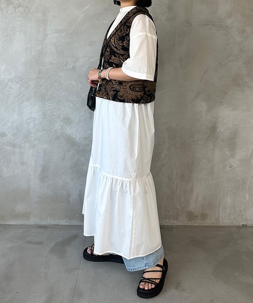 kutir（クティール）の「【共紐付き】アソートティアードシャツワンピース（シャツワンピース・レディース・ライトブルー/ライトグリーン/オフホワイト・SMALL/MEDIUM/LARGE）」の12枚目の写真