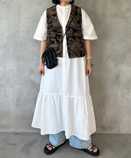 kutir（クティール）の「【共紐付き】アソートティアードシャツワンピース（シャツワンピース・レディース・ライトブルー/ライトグリーン/オフホワイト・SMALL/MEDIUM/LARGE）」の16枚目の写真