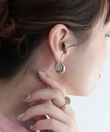 シンプル広幅リングワンタッチピアス