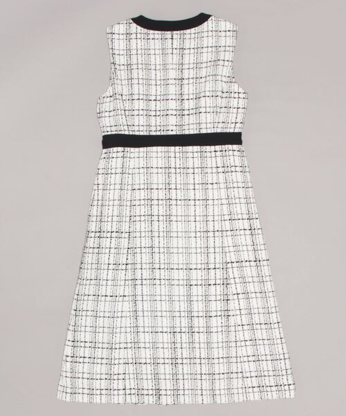 Dear Princess（ディアプリンセス）の「スラブブッチャーツイード　ノースリーブワンピース（ワンピース・レディース・ブルー/ホワイト・MEDIUM/SMALL）」の3枚目の写真