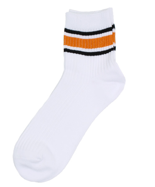 WEGO（ウィゴー）の「WEGO/リブスリーラインソックス（ソックス/靴下・レディース・グリーン/レッド/イエロー/オレンジ/ブルー/サックスブルー/ライトピンク/ホワイト/ブラック/トリコロール・FREE）」の9枚目の写真