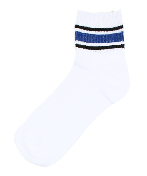 WEGO（ウィゴー）の「WEGO/リブスリーラインソックス（ソックス/靴下・レディース・グリーン/レッド/イエロー/オレンジ/ブルー/サックスブルー/ライトピンク/ホワイト/ブラック/トリコロール・FREE）」の6枚目の写真