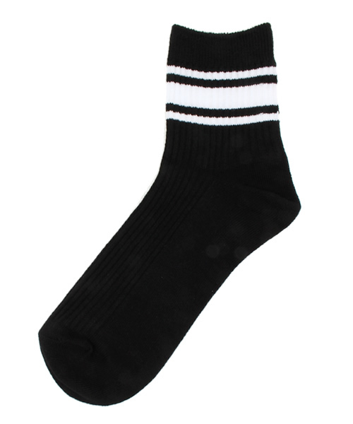 WEGO（ウィゴー）の「WEGO/リブスリーラインソックス（ソックス/靴下・レディース・グリーン/レッド/イエロー/オレンジ/ブルー/サックスブルー/ライトピンク/ホワイト/ブラック/トリコロール・FREE）」の3枚目の写真