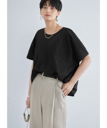 シワ加工ナイロンワイドブラウス