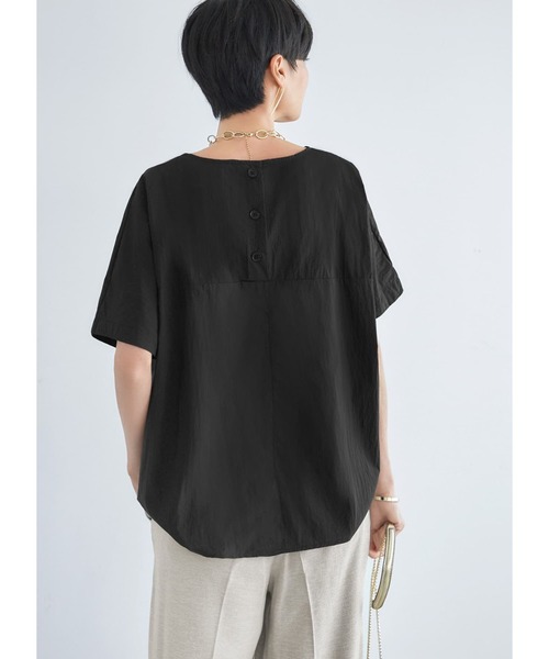 シワ加工ナイロンワイドブラウス（Tシャツ/カットソー）｜STYLE