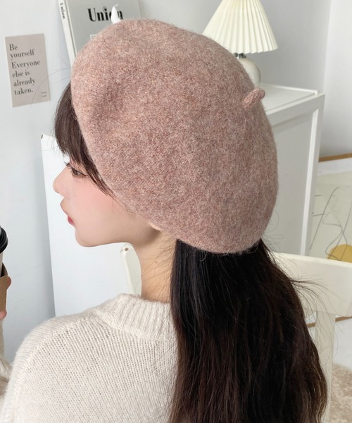 moment+（モーメントプラス）の「ウール混ベレー帽（ハンチング/ベレー帽・レディース・モカ/ベージュ/アイボリー/ブラック/チャコールグレー/杢グレー・FREE）」の13枚目の写真