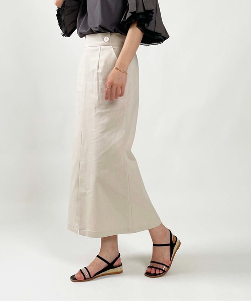 PICCIN（ピッチン）の「ストレッチシャンブレーマリンスカート（スカート・レディース・ネイビー/ベージュ/ブルー・S/M/L）」の7枚目の写真