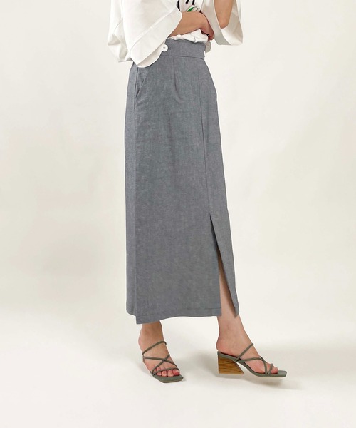 PICCIN（ピッチン）の「ストレッチシャンブレーマリンスカート（スカート・レディース・ネイビー/ベージュ/ブルー・S/M/L）」の17枚目の写真