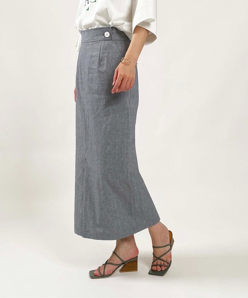 PICCIN（ピッチン）の「ストレッチシャンブレーマリンスカート（スカート・レディース・ネイビー/ベージュ/ブルー・S/M/L）」の15枚目の写真