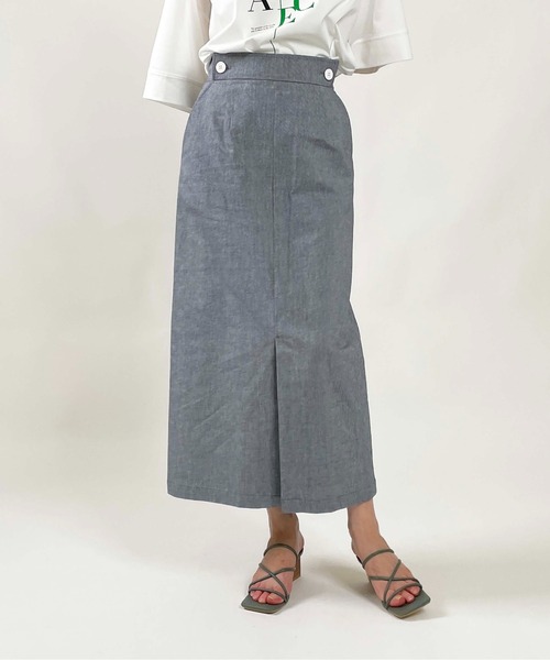 PICCIN（ピッチン）の「ストレッチシャンブレーマリンスカート（スカート・レディース・ネイビー/ベージュ/ブルー・S/M/L）」の18枚目の写真