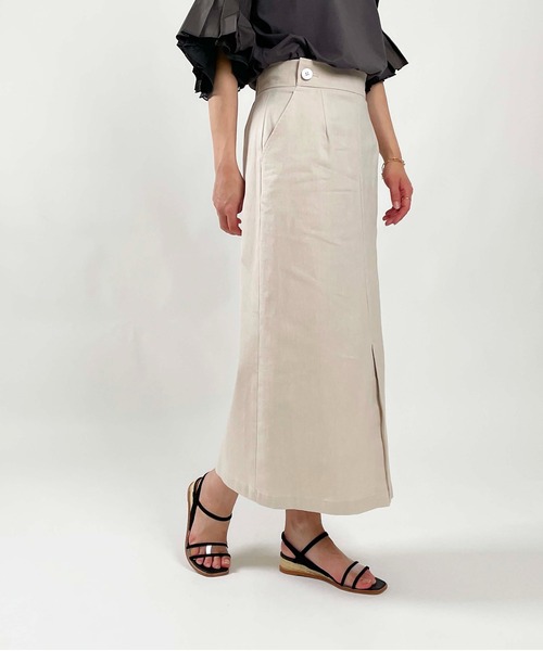PICCIN（ピッチン）の「ストレッチシャンブレーマリンスカート（スカート・レディース・ネイビー/ベージュ/ブルー・S/M/L）」の5枚目の写真