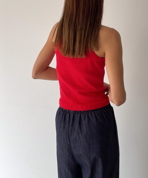 CANAL JEAN（キャナルジーン）の「El mar　ランダムリブタンクトップ（タンクトップ・レディース・ブラック/レッド・ONE SIZE）」の12枚目の写真