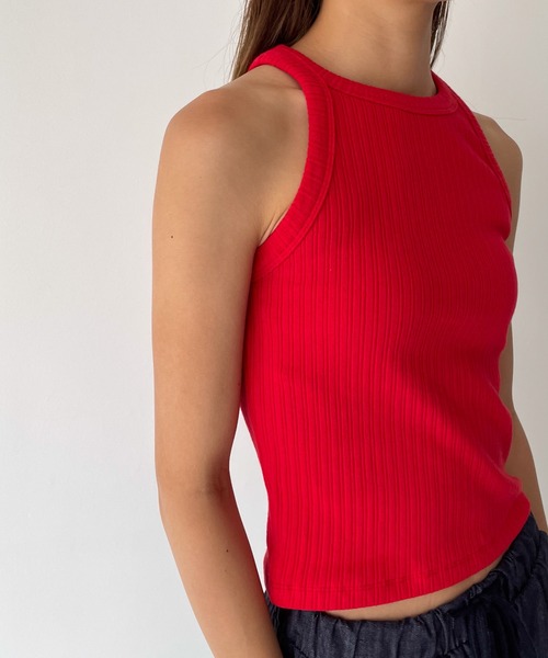 CANAL JEAN（キャナルジーン）の「El mar　ランダムリブタンクトップ（タンクトップ・レディース・ブラック/レッド・ONE SIZE）」の3枚目の写真