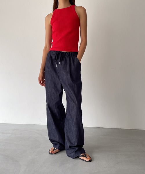 CANAL JEAN（キャナルジーン）の「El mar　ランダムリブタンクトップ（タンクトップ・レディース・ブラック/レッド・ONE SIZE）」の10枚目の写真