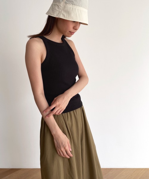 CANAL JEAN（キャナルジーン）の「El mar　ランダムリブタンクトップ（タンクトップ・レディース・ブラック/レッド・ONE SIZE）」の8枚目の写真