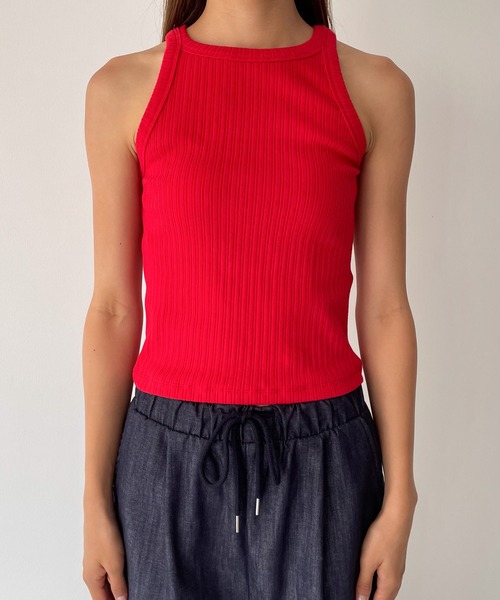 CANAL JEAN（キャナルジーン）の「El mar　ランダムリブタンクトップ（タンクトップ・レディース・ブラック/レッド・ONE SIZE）」の5枚目の写真