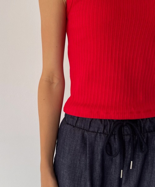 CANAL JEAN（キャナルジーン）の「El mar　ランダムリブタンクトップ（タンクトップ・レディース・ブラック/レッド・ONE SIZE）」の11枚目の写真