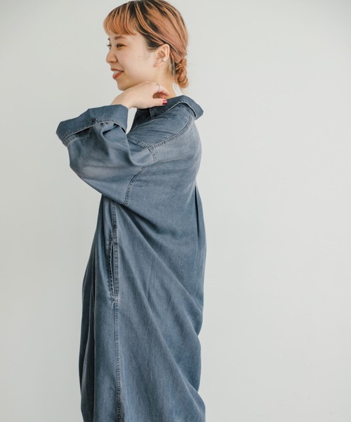 ITEMS URBANRESEARCH（アイテムズ アーバンリサーチ）の「テンセルデニムワンピース（ワンピース・レディース・ネイビー/ブルー・FREE）」の3枚目の写真