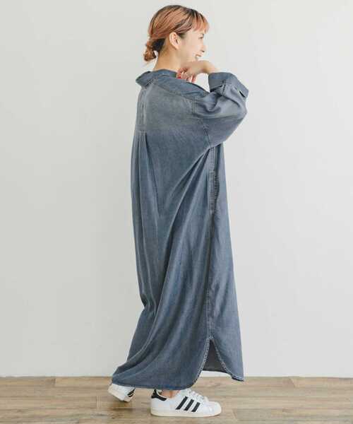 ITEMS URBANRESEARCH（アイテムズ アーバンリサーチ）の「テンセルデニムワンピース（ワンピース・レディース・ネイビー/ブルー・FREE）」の6枚目の写真