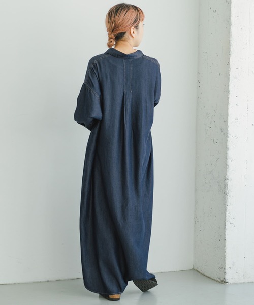 ITEMS URBANRESEARCH（アイテムズ アーバンリサーチ）の「テンセルデニムワンピース（ワンピース・レディース・ネイビー/ブルー・FREE）」の11枚目の写真