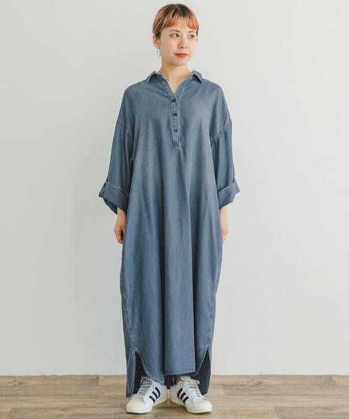 ITEMS URBANRESEARCH（アイテムズ アーバンリサーチ）の「テンセルデニムワンピース（ワンピース・レディース・ネイビー/ブルー・FREE）」の12枚目の写真