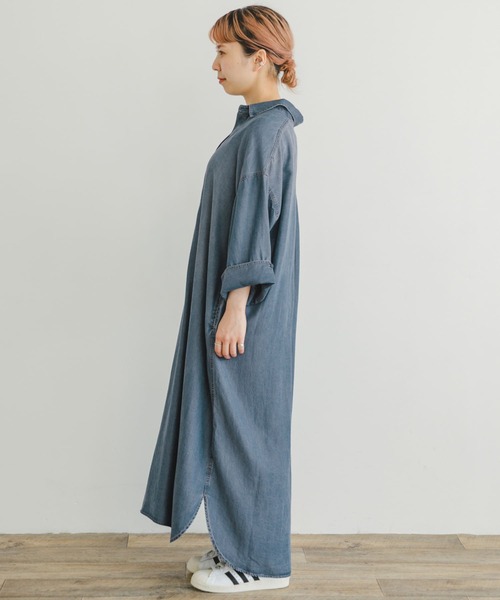 ITEMS URBANRESEARCH（アイテムズ アーバンリサーチ）の「テンセルデニムワンピース（ワンピース・レディース・ネイビー/ブルー・FREE）」の13枚目の写真