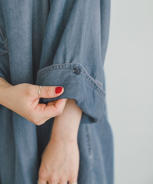 ITEMS URBANRESEARCH（アイテムズ アーバンリサーチ）の「テンセルデニムワンピース（ワンピース・レディース・ネイビー/ブルー・FREE）」の16枚目の写真