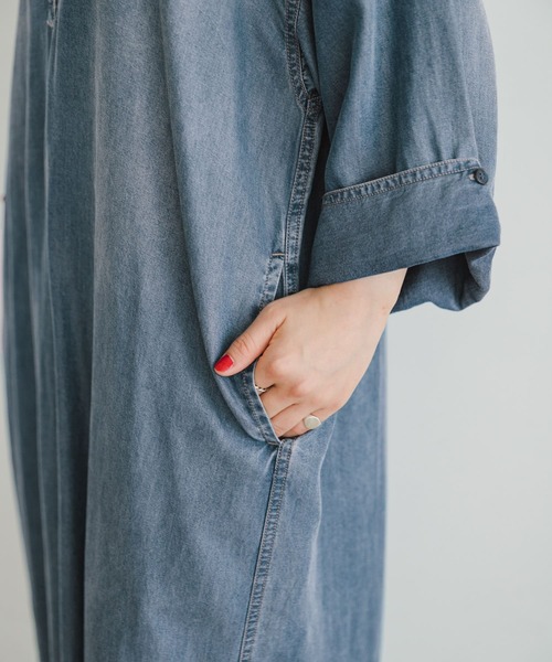 ITEMS URBANRESEARCH（アイテムズ アーバンリサーチ）の「テンセルデニムワンピース（ワンピース・レディース・ネイビー/ブルー・FREE）」の18枚目の写真