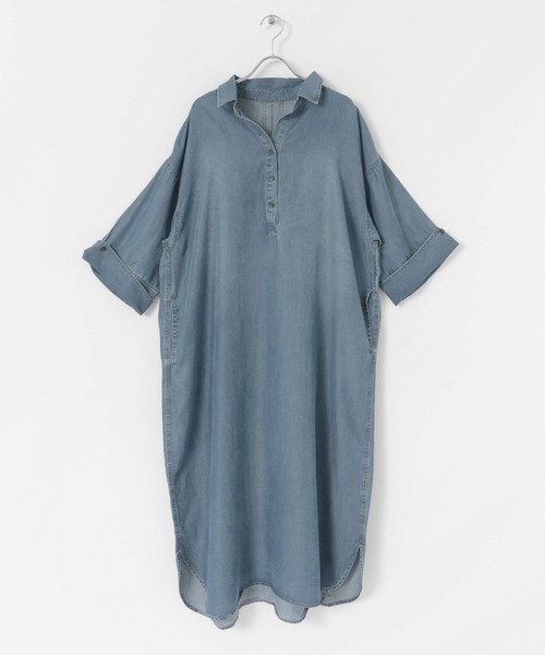 ITEMS URBANRESEARCH（アイテムズ アーバンリサーチ）の「テンセルデニムワンピース（ワンピース・レディース・ネイビー/ブルー・FREE）」の21枚目の写真