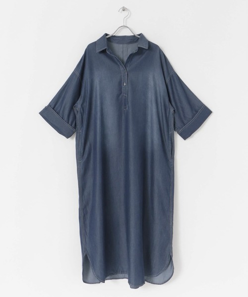 ITEMS URBANRESEARCH（アイテムズ アーバンリサーチ）の「テンセルデニムワンピース（ワンピース・レディース・ネイビー/ブルー・FREE）」の22枚目の写真