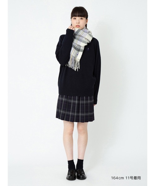 EASTBOY(イーストボーイ)の「マフラー チェック 【ミルキーグレープ女神】通学 スクール(マフラー・キッズ・ホワイト系・F)」の6枚目の写真
