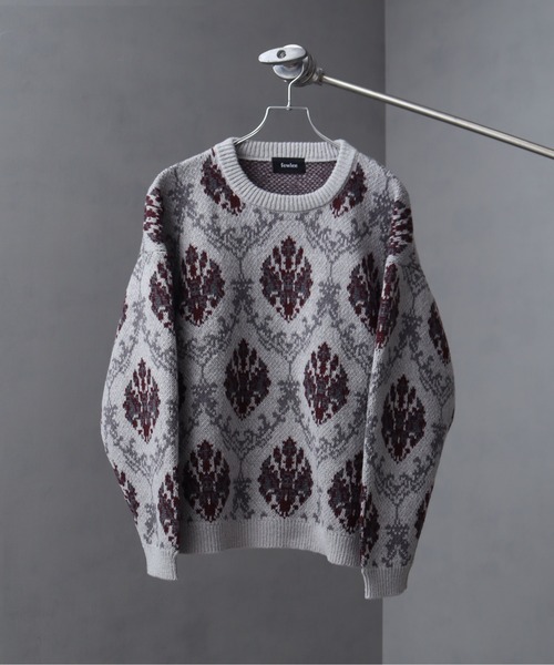 総柄モヘアライクニットクルーネックセーター（ニット/セーター）｜Art