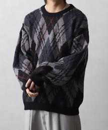 Art re A select（アトリエセレクト）の「総柄モヘアライクニットクルーネックセーター（ニット/セーター）」