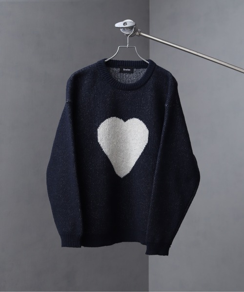 セール】総柄モヘアライクニットクルーネックセーター（ニット