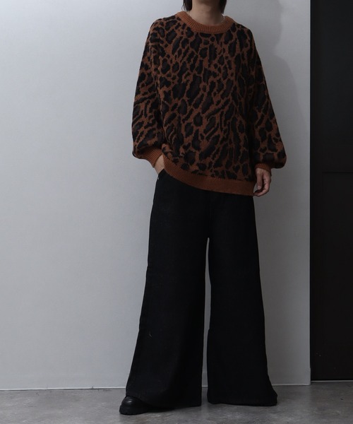 tomastu boutique/ニット・セーター(厚手)/--/モヘア/PNK/総柄 総柄モヘアライクニットクルーネックセーター（ニット/セーター