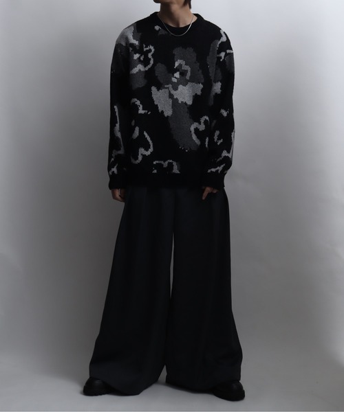 総柄モヘアライクニットクルーネックセーター（ニット/セーター）｜Art