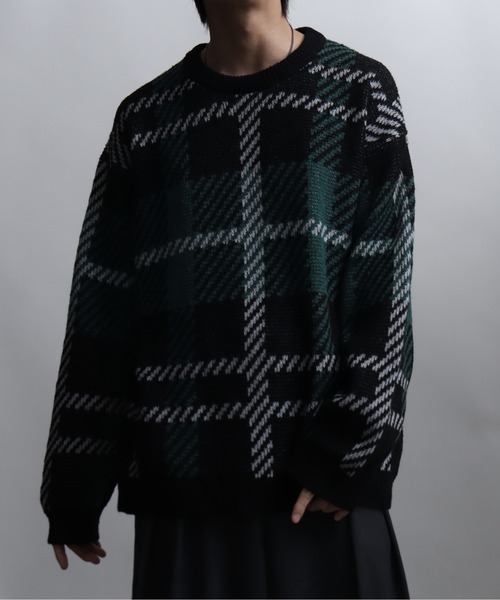 その他ブランド / ニット・セーター(厚手)/M/モヘア/BRW/総柄 セール】総柄モヘアライクニットクルーネックセーター（ニット