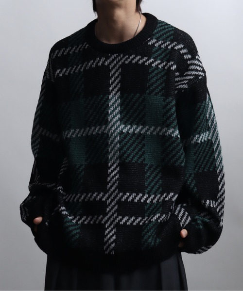 総柄モヘアライクニットクルーネックセーター（ニット/セーター）｜Art