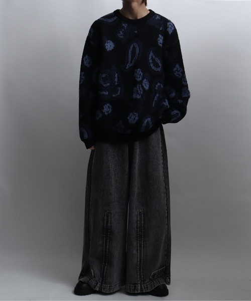 総柄モヘアライクニットクルーネックセーター（ニット/セーター）｜Art