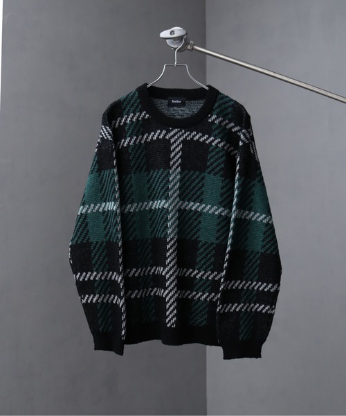 セール】総柄モヘアライクニットクルーネックセーター（ニット