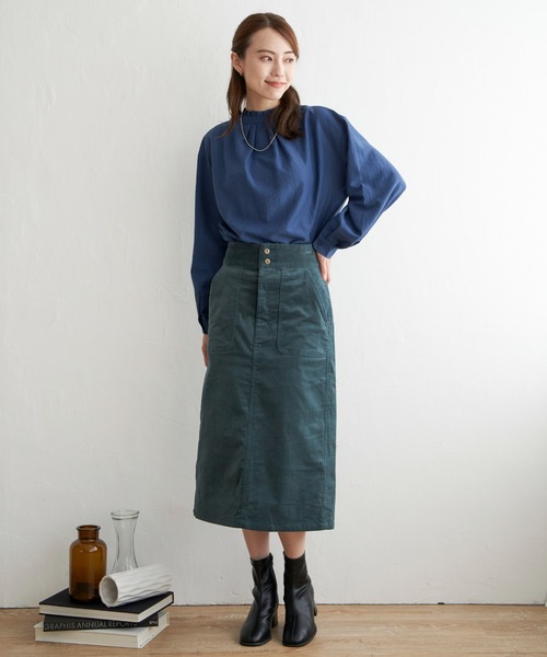 ikka（イッカ）の「襟フリル2WAYブラウス（シャツ/ブラウス・レディース・ブルー/その他1/オフホワイト/チャコールグレー・M/L/S）」の11枚目の写真
