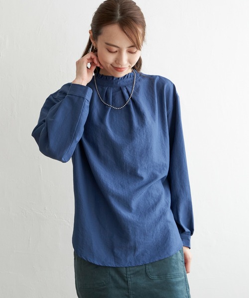 ikka（イッカ）の「襟フリル2WAYブラウス（シャツ/ブラウス・レディース・ブルー/その他1/オフホワイト/チャコールグレー・M/L/S）」の15枚目の写真